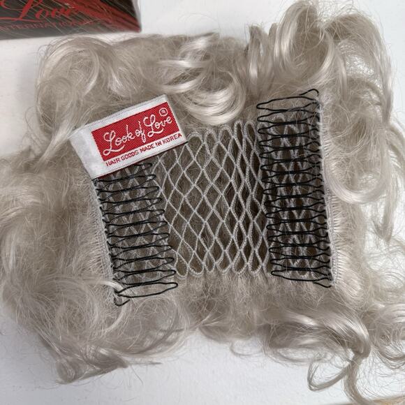 Look Of Love Synthetic Curly Casquette Hair Piece Accordion Clips Gray 60 213 - Picture 4 of 9